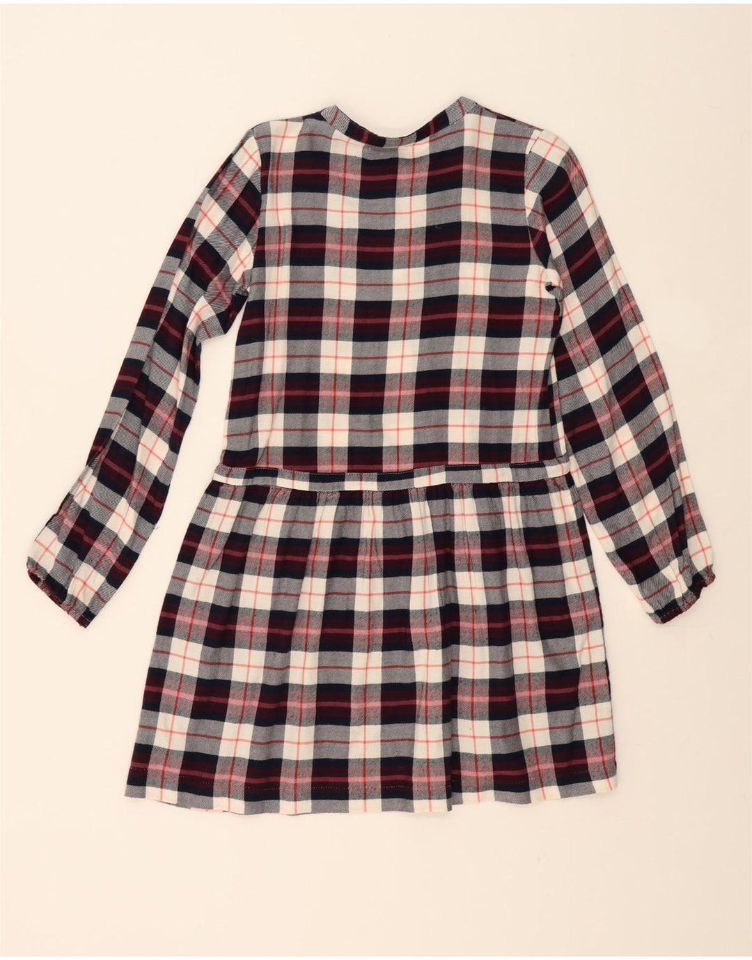 Vintage-Pullover-Hemdkleid für Mädchen, 11–12 Jahre, mehrfarbig, kariert, Baumwolle