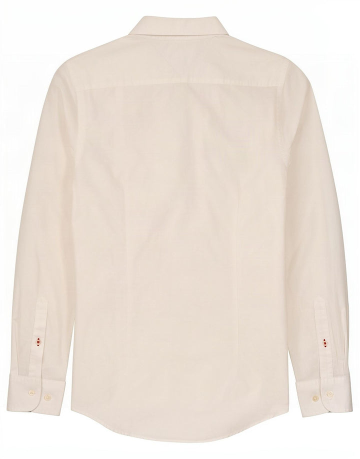 Tommy Hilfiger Herren-Slim-Fit-Hemd aus mittelweißer Baumwolle