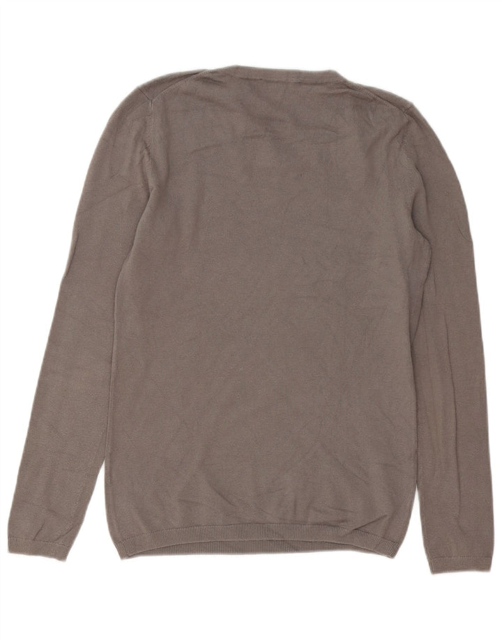 TOMMY HILFIGER Damen-Pullover mit Rundhalsausschnitt, Gr. 10, Größe S, Grau