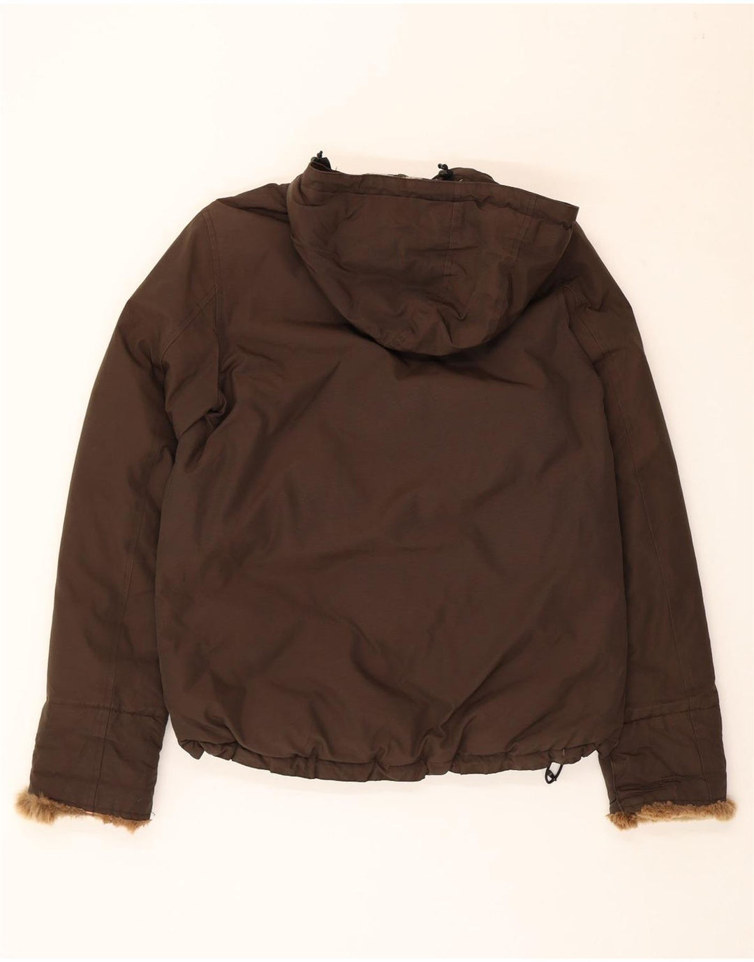 Woolrich Wattierte Damenjacke mit Kapuze, UK 16, Größe L, Khaki, Baumwolle