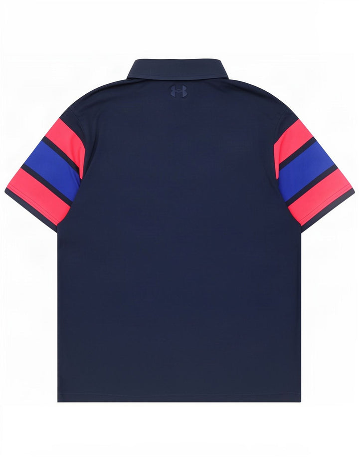Under Armour Herren-Poloshirt, groß, Marineblau, Farbblock