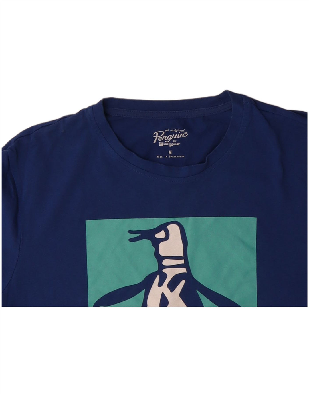 PENGUIN Herren-T-Shirt mit Grafik, mittelblaue Baumwolle