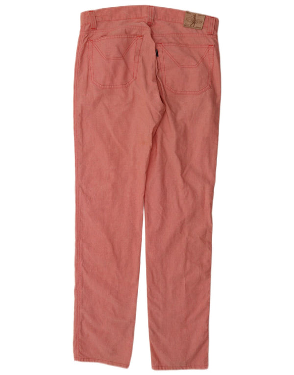 Jeckerson Gerade Damen-Freizeithose W33 L34 Rote Nadelstreifen-Baumwolle