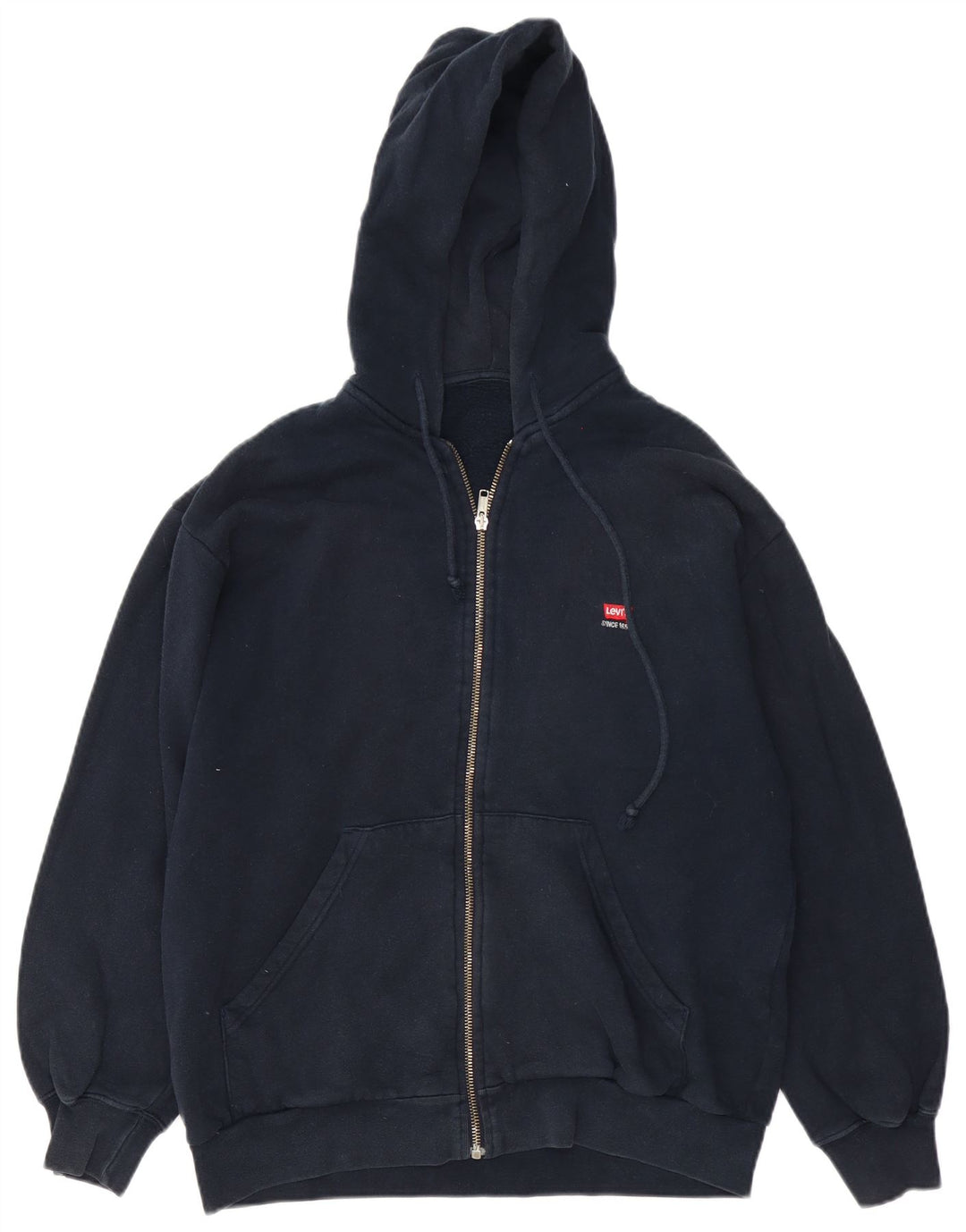 Levi's Herren-Kapuzenpullover mit Reißverschluss, mittlere marineblaue Baumwolle