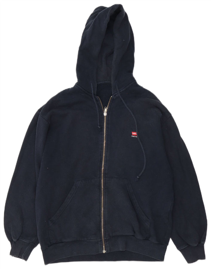 Levi's Herren-Kapuzenpullover mit Reißverschluss, mittlere marineblaue Baumwolle