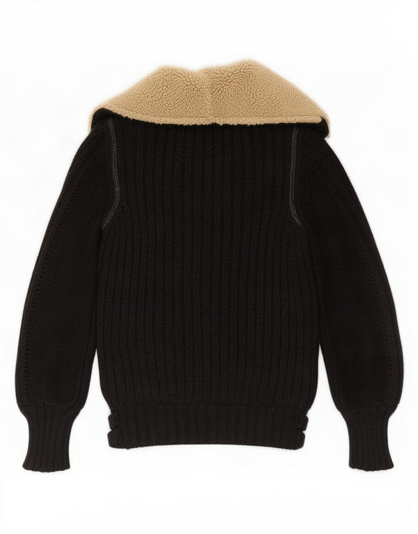 Vintage Damen Cardigan Pullover UK 10 Small Schwarz