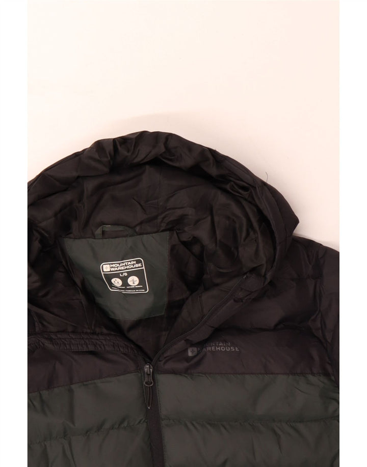 MOUNTAIN WAREHOUSE Wattierte Herrenjacke mit Kapuze, UK 40, Größe L, Grün, Farbblock