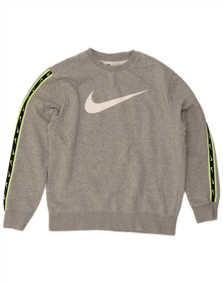 NIKE Herren-Sweatshirt mit Grafik, mittelgraue Baumwolle