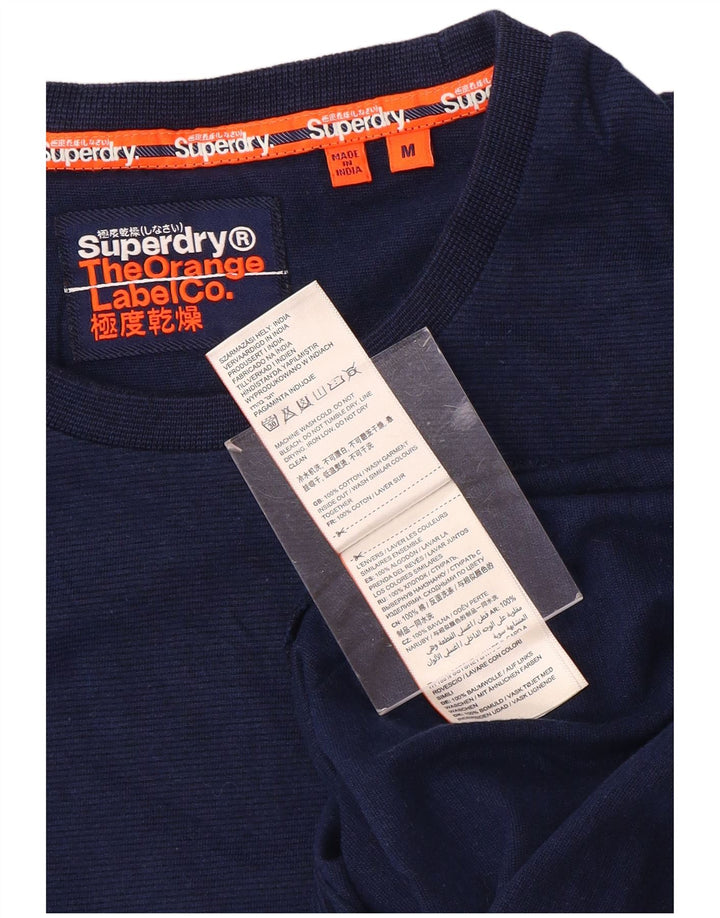 SUPERDRY Herren-T-Shirt-Oberteil aus Baumwolle in mittlerem Marineblau