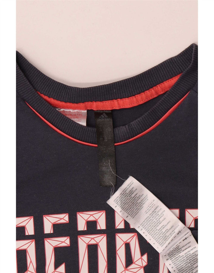 Adidas Jungen Regular Graphic T-Shirt Top 13-14 Jahre Marineblaues Polyester