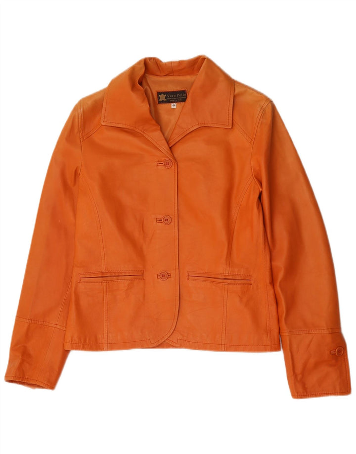 Lavorazione Artigianale Damen 3-Knopf-Blazerjacke IT 44 Mittelorange
