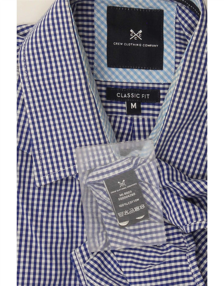 Crew Clothing Herren-Hemd mit klassischer Passform, mittelblau, Gingham-Baumwolle