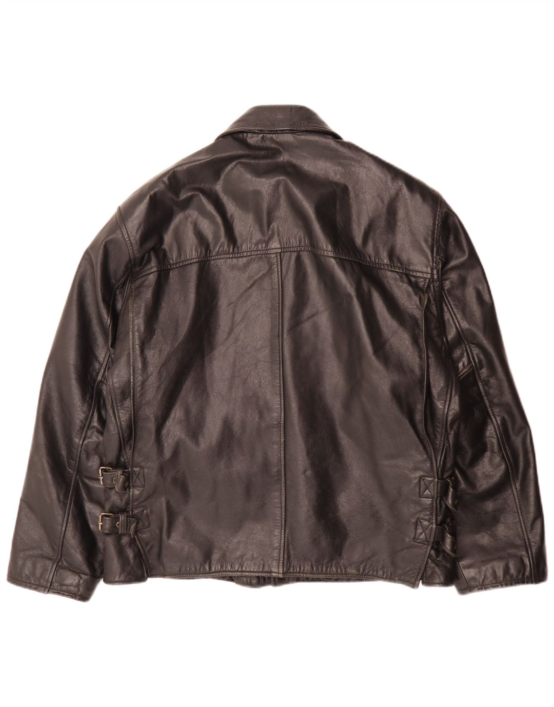 Vintage Herren Lederjacke IT 48 Medium Schwarz