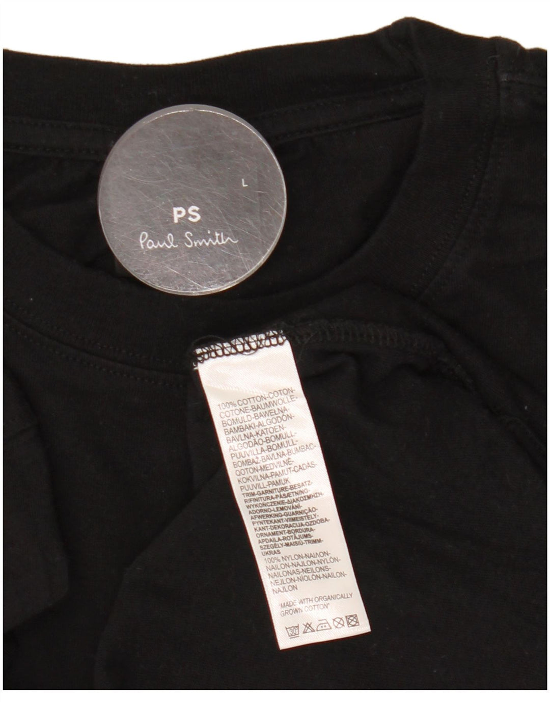 Paul Smith Herren T-Shirt Top Large Schwarz Baumwolle