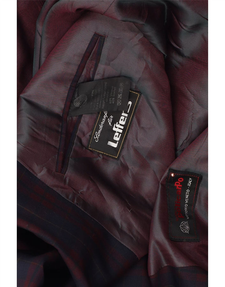 Policarpo Herren-Blazer, zweireihig, Gr. 40, groß, marineblau, kariert