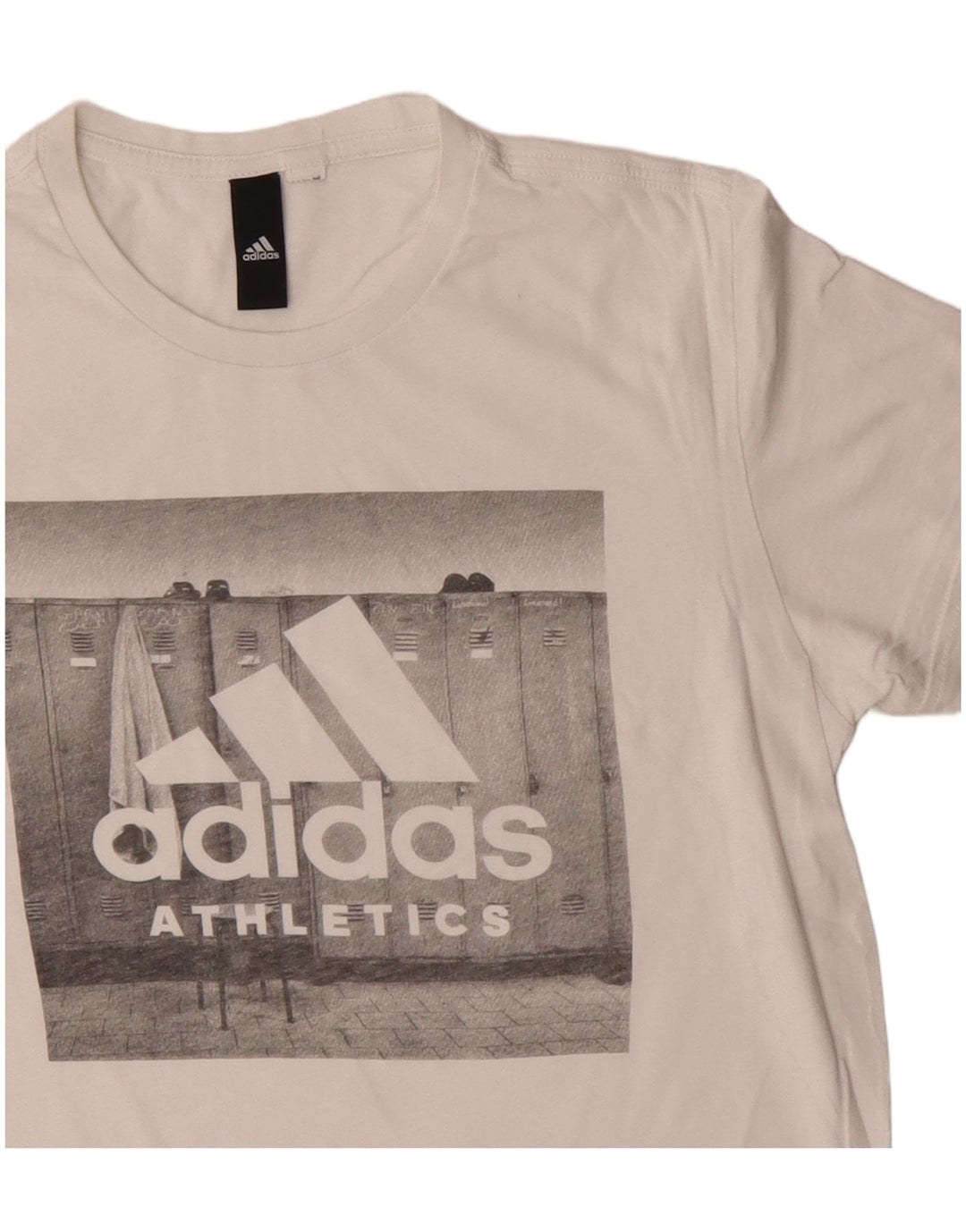 Adidas Herren Grafik T-Shirt Top Small Weiß Baumwolle