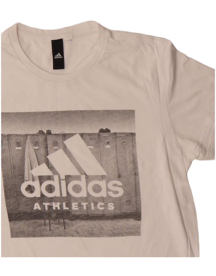 Adidas Herren Grafik T-Shirt Top Small Weiß Baumwolle