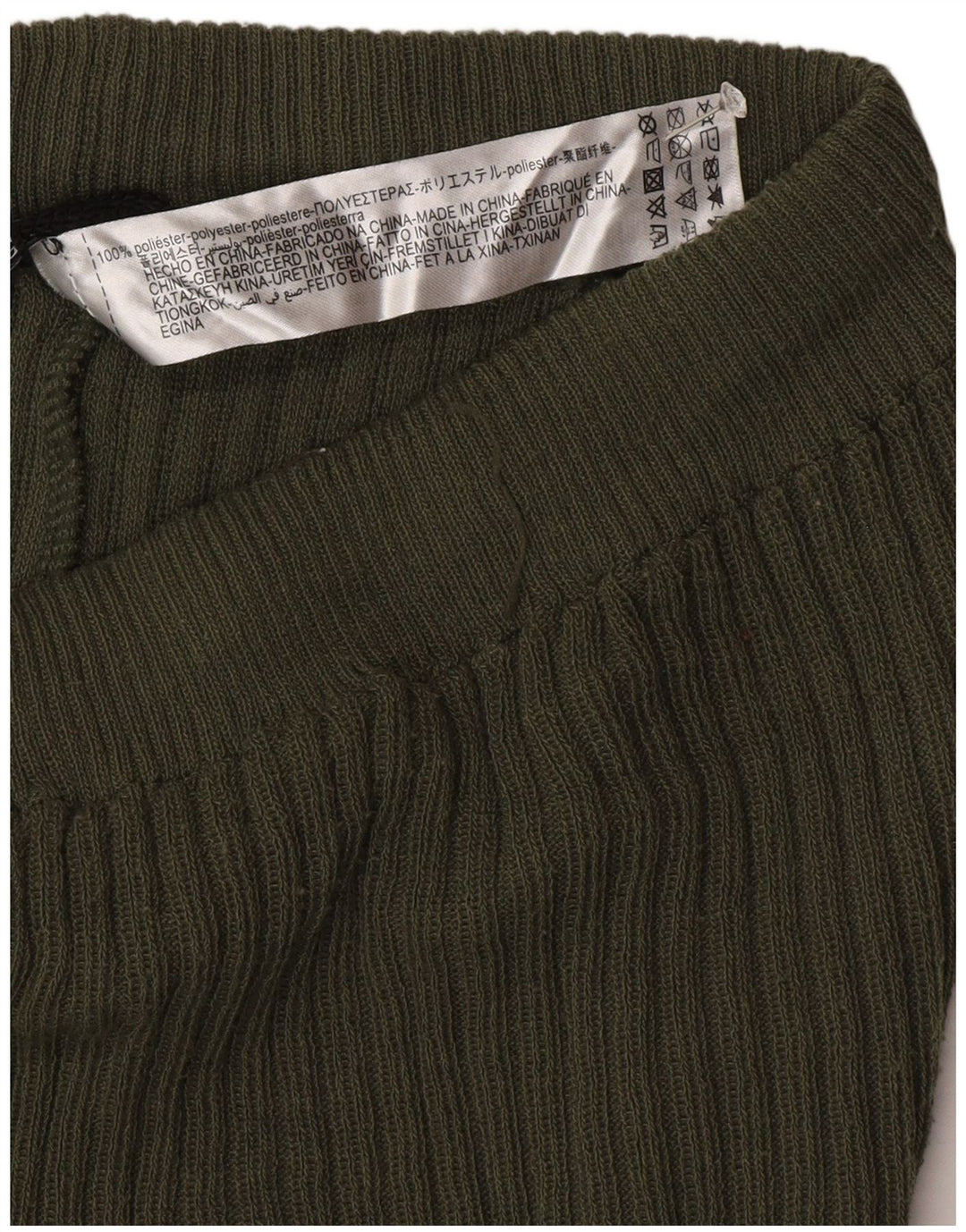 Zara Damen Knit Flare Leggings UK 12 Mittelgrünes Polyester