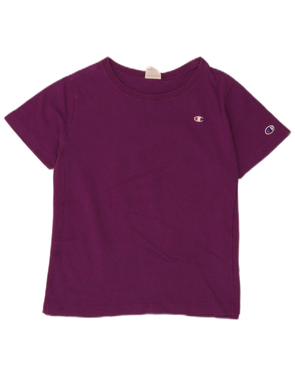 Champion Damen T-Shirt Top UK 10 Small Lila Baumwolle
