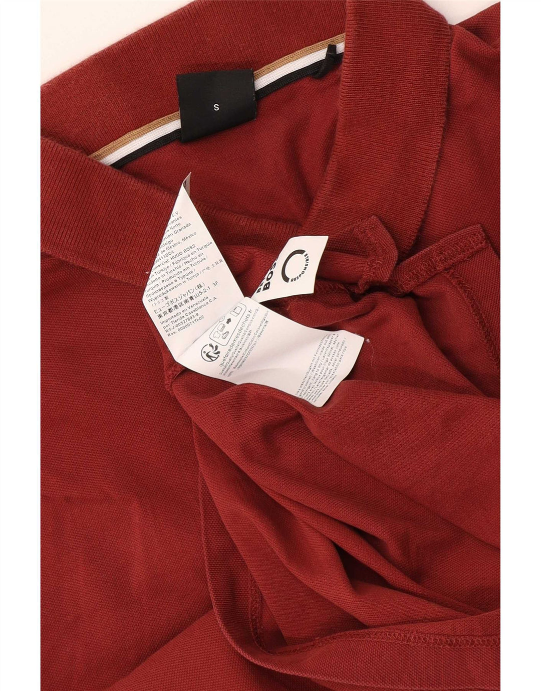 HUGO BOSS Herren-Poloshirt, kleine braune Baumwolle