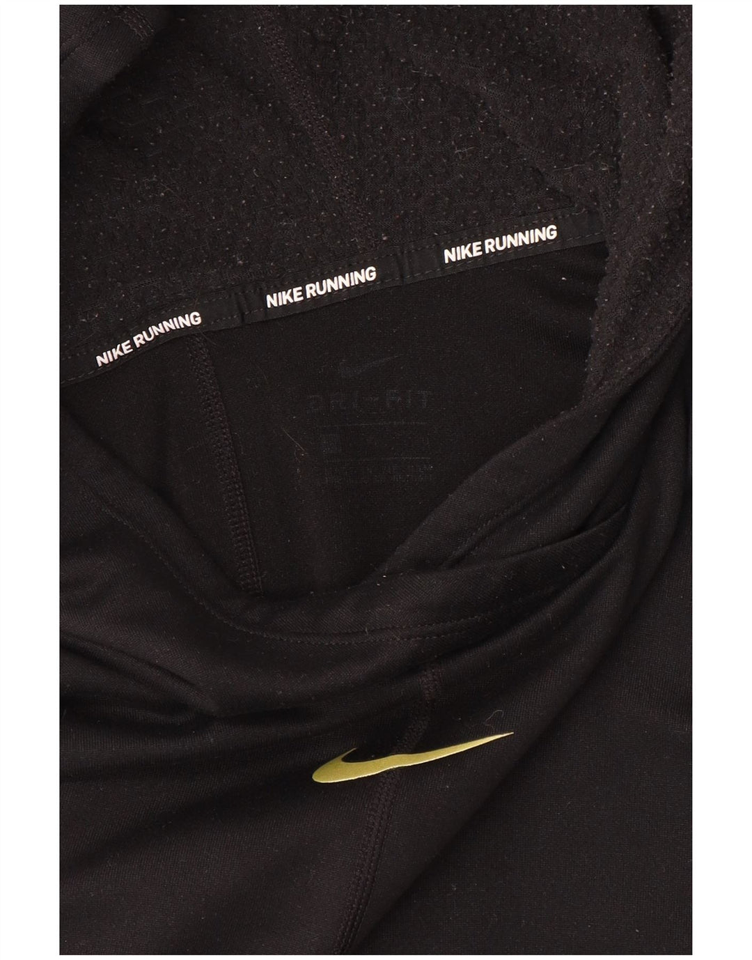 NIKE Damen Running Hooded Graphic Top Langarm UK 14 Medium Schwarz