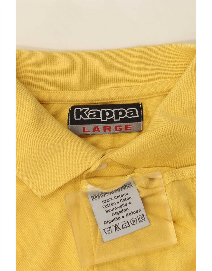 Kappa Herren-Poloshirt, groß, gelbe Baumwolle