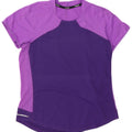 Nike Dri Fit T-Shirt für Damen, UK 12, Mittelviolett, Farbblock-Polyester