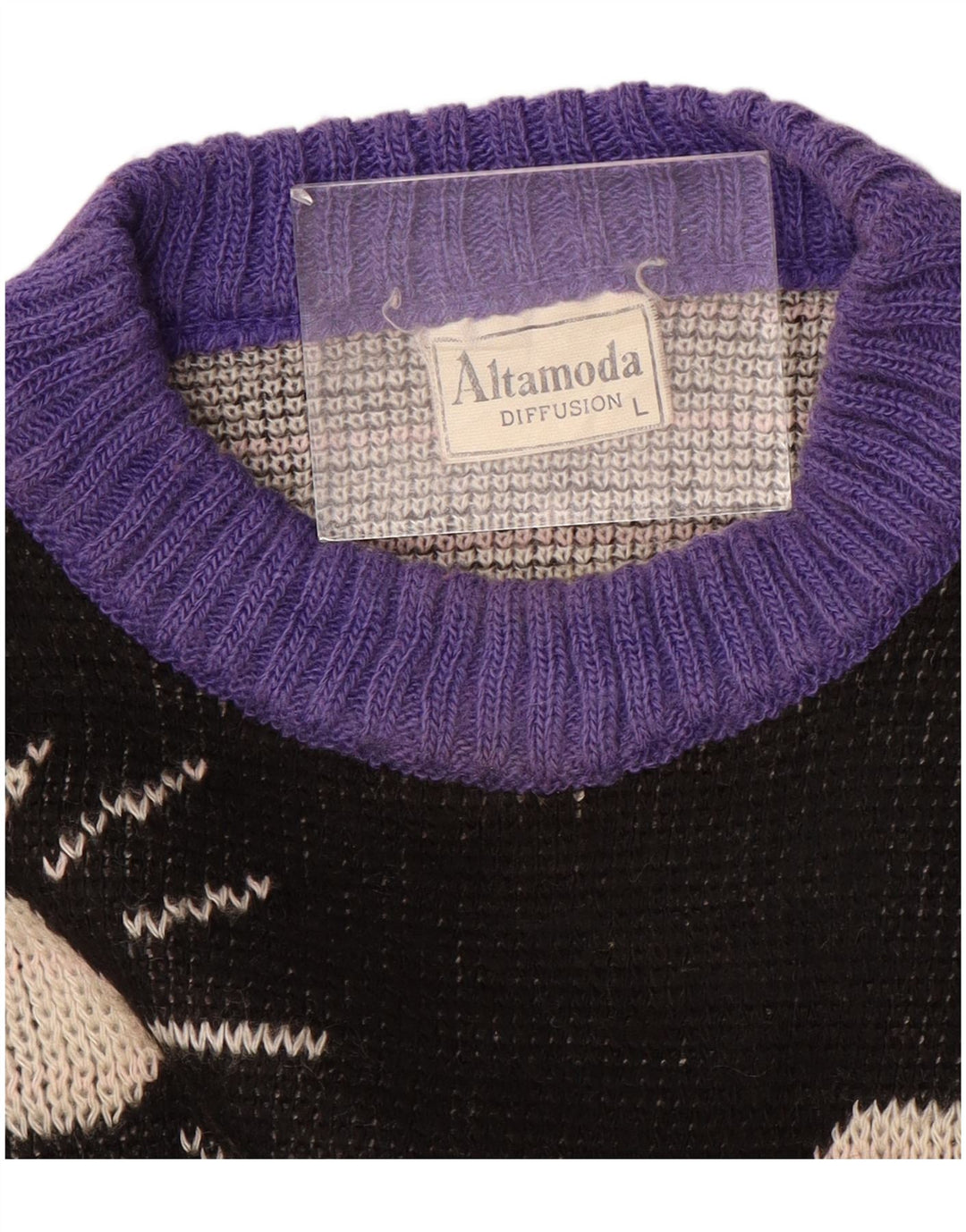ALTA MODA Damen-Pullover mit Rundhalsausschnitt, UK 16, Größe L, Lila, Farbblock