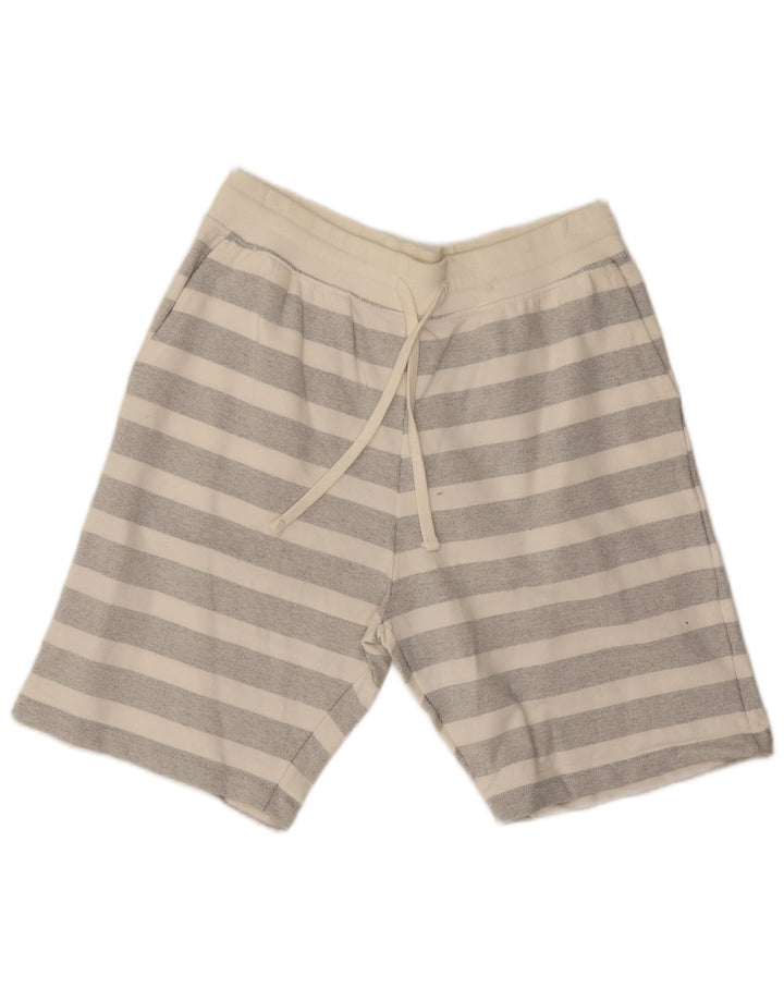 Zara Herren Sportshorts XL grau gestreift aus Baumwolle