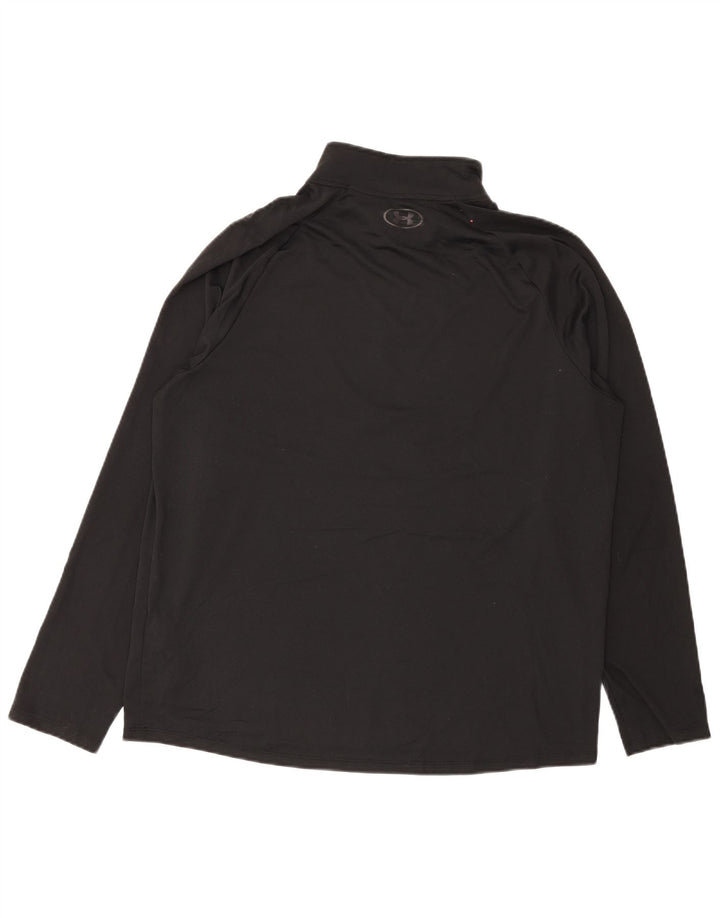 Under Armour Herren-Oberteil mit Reißverschluss und lockerer Passform, langärmlig, XL, schwarzes Polyester