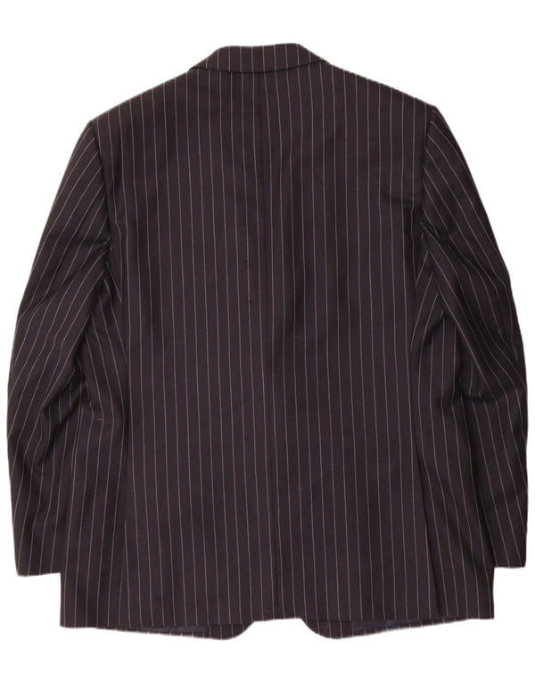 Aquascutum Herren-Blazer mit 2 Knöpfen, UK 48 3XL, marineblaue Nadelstreifenwolle