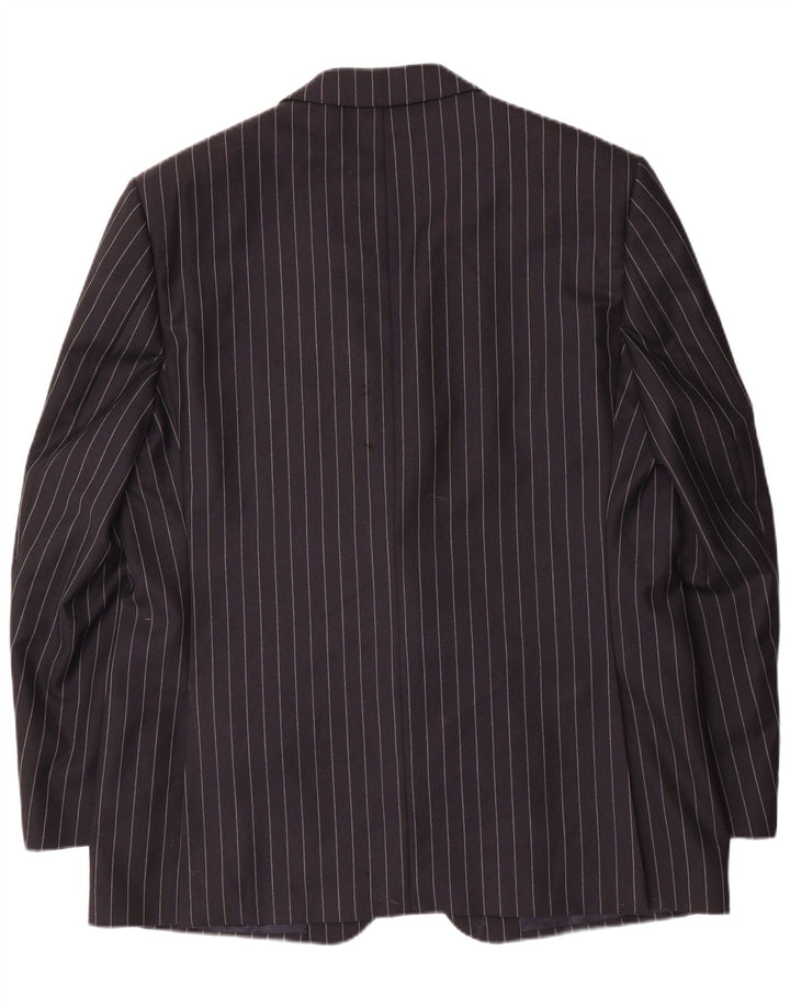 Aquascutum Herren-Blazer mit 2 Knöpfen, UK 48 3XL, marineblaue Nadelstreifenwolle