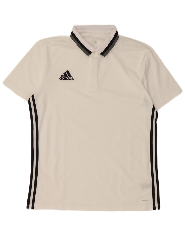 Adidas Herren Climalite Poloshirt, großes weißes Polyester