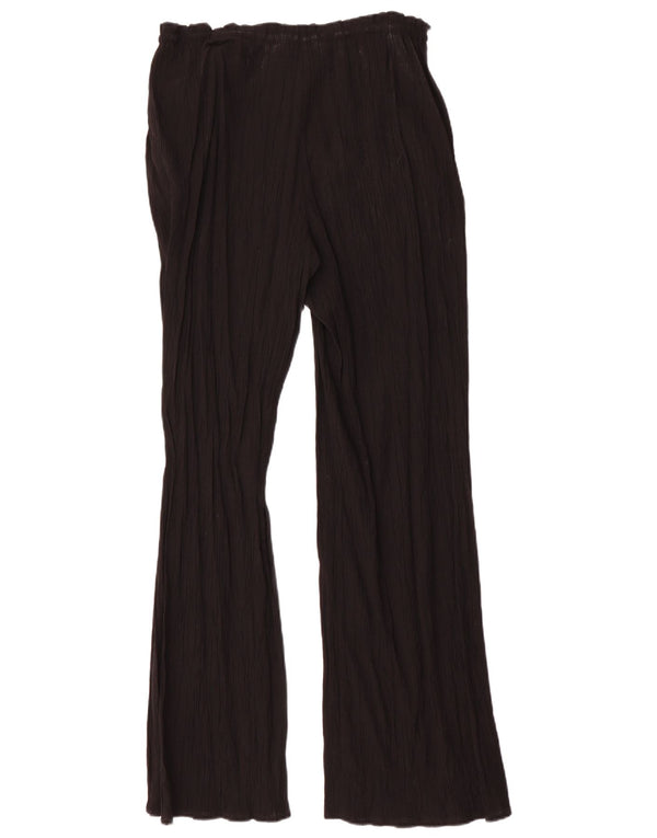 Zara Damen Flare Freizeithose Medium W32 L32 Schwarze Viskose