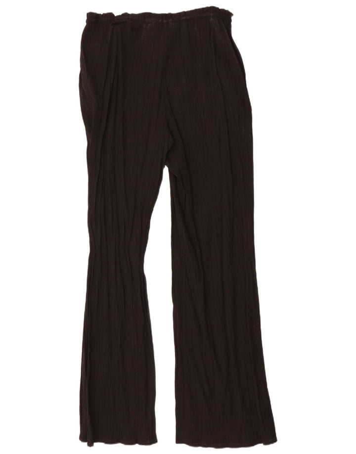 Zara Damen Flare Freizeithose Medium W32 L32 Schwarze Viskose