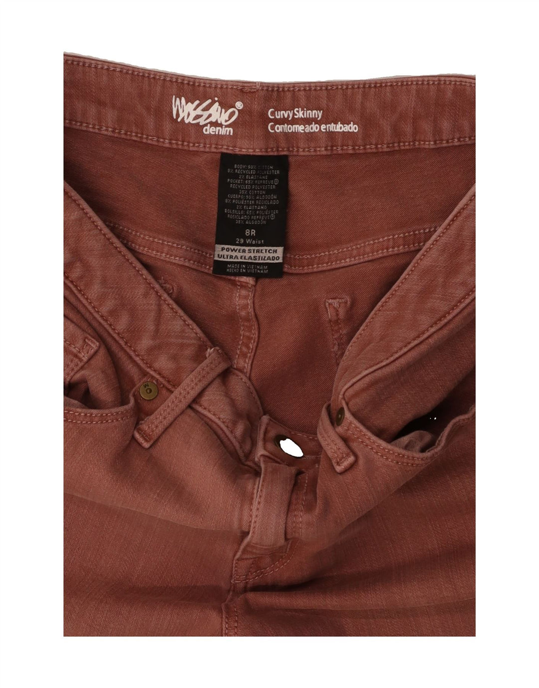 MOSSIMO Womens Curvy Skinny Jeans US 8 Medium W29 L27 Maroon Cotton Vintage Mossimo and Second-Hand Mossimo from Messina Hembry 