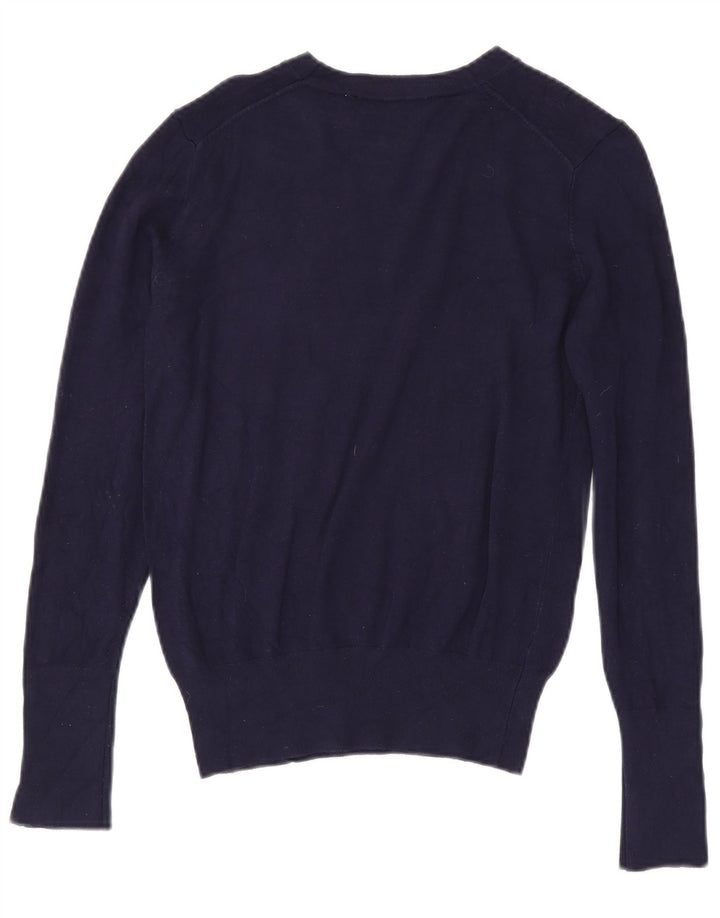Zara Damen-Pullover mit U-Boot-Ausschnitt, Gr. 12, mittleres Marineblau