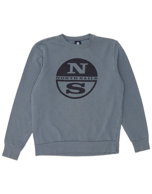 North Sails Herren-Sweatshirt mit Grafik, XS, Blau, Baumwolle