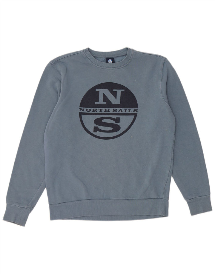 North Sails Herren-Sweatshirt mit Grafik, XS, Blau, Baumwolle