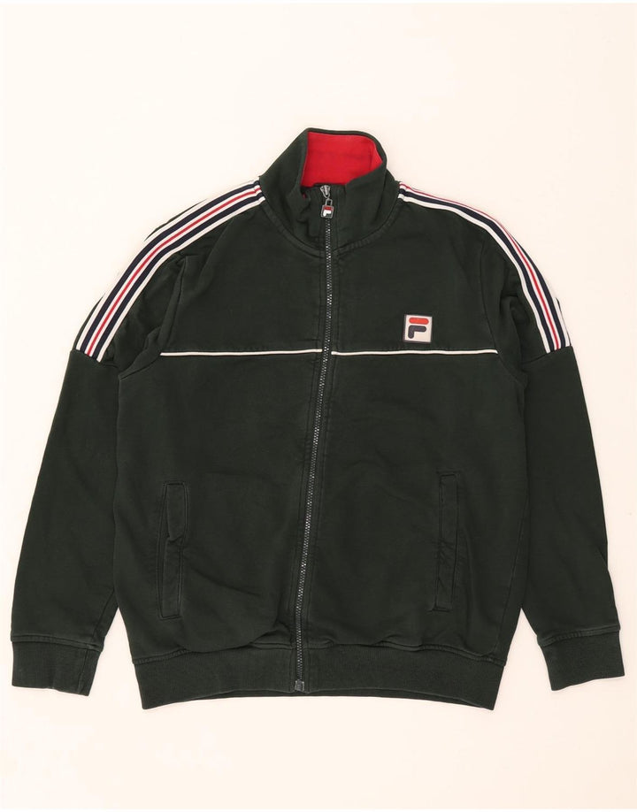 Fila Herren-Trainingsanzug-Oberteil, Jacke, klein, Khaki, gestreift, Baumwolle