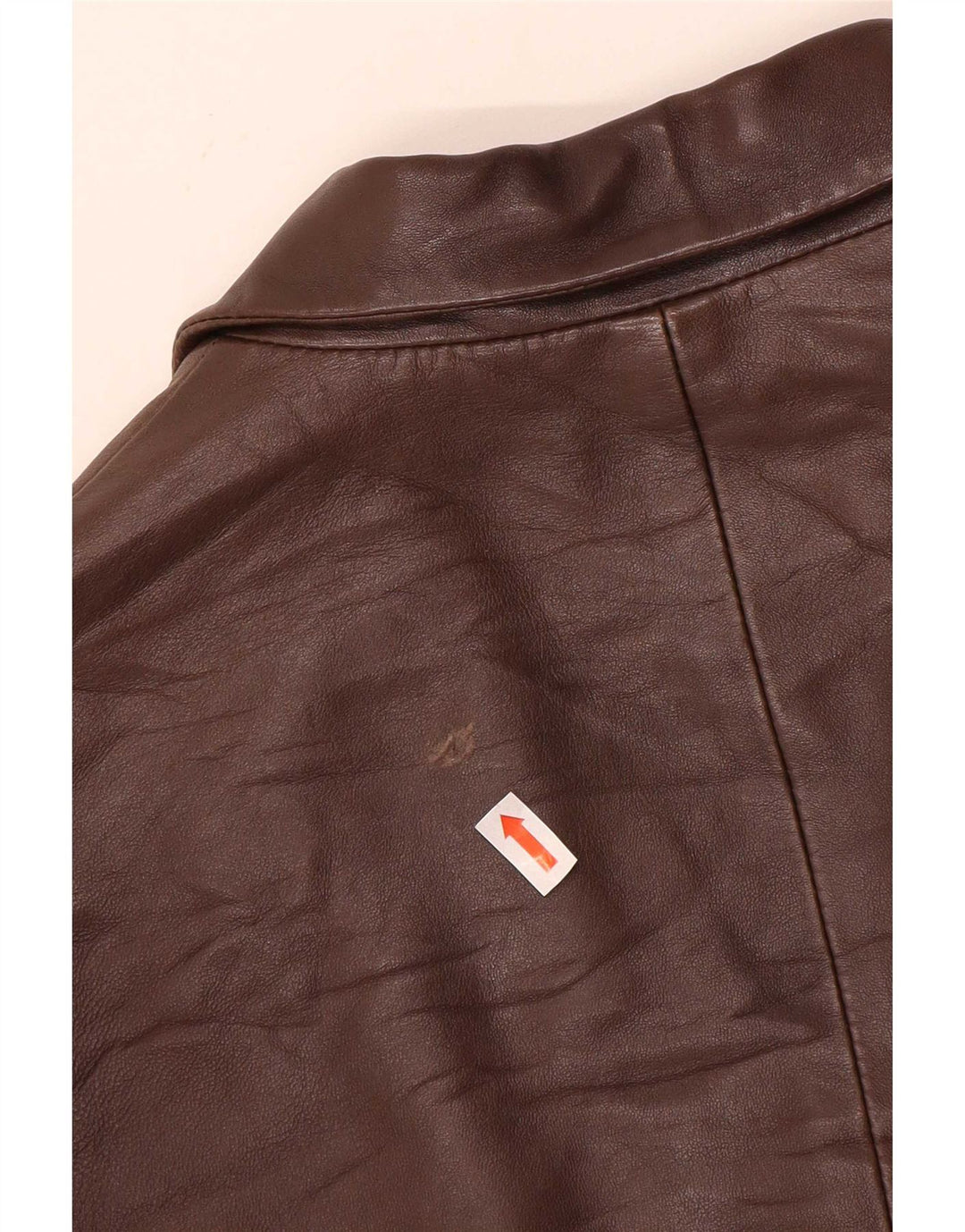 Evolution Damen 3-Knopf-Lederblazer IT 48 XL Brauner Farbblock