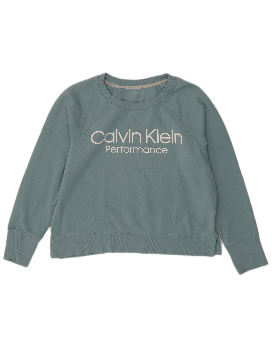 CALVIN KLEIN Damen Übergroßer Sweatshirt-Pullover UK 10 Small Grün