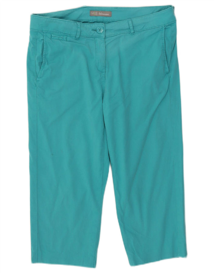 Marks & Spencer Damen Caprihose UK 10 Small W32 L18 Türkis