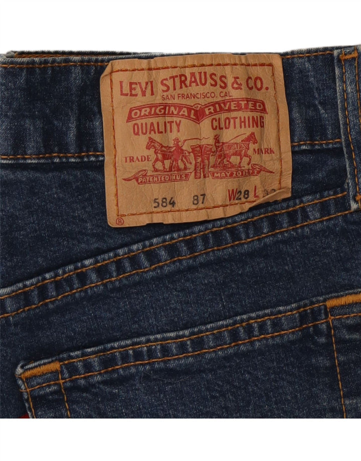 LEVI'S Womens 584 Denim Shorts W28 Medium Navy Blue Vintage Levi's and Second-Hand Levi's from Messina Hembry 