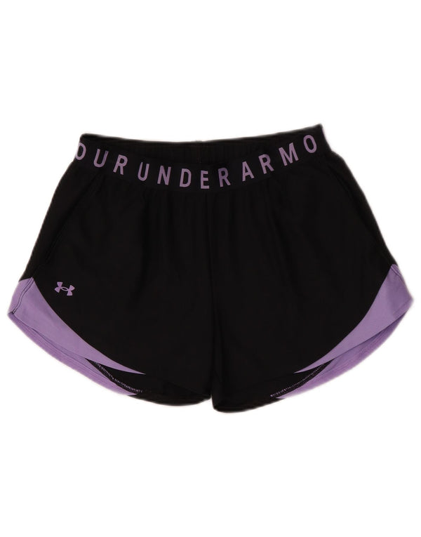 Under Armour Damen Heat Gear Sport Shorts UK 10 Small Schwarz Farbblock