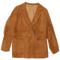 VINTAGE Damen Wildlederjacke IT 46 Großes beiges Leder