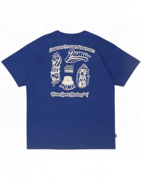 Puma Jungen Graphic T-Shirt Top 13–14 Jahre, blaue Baumwolle