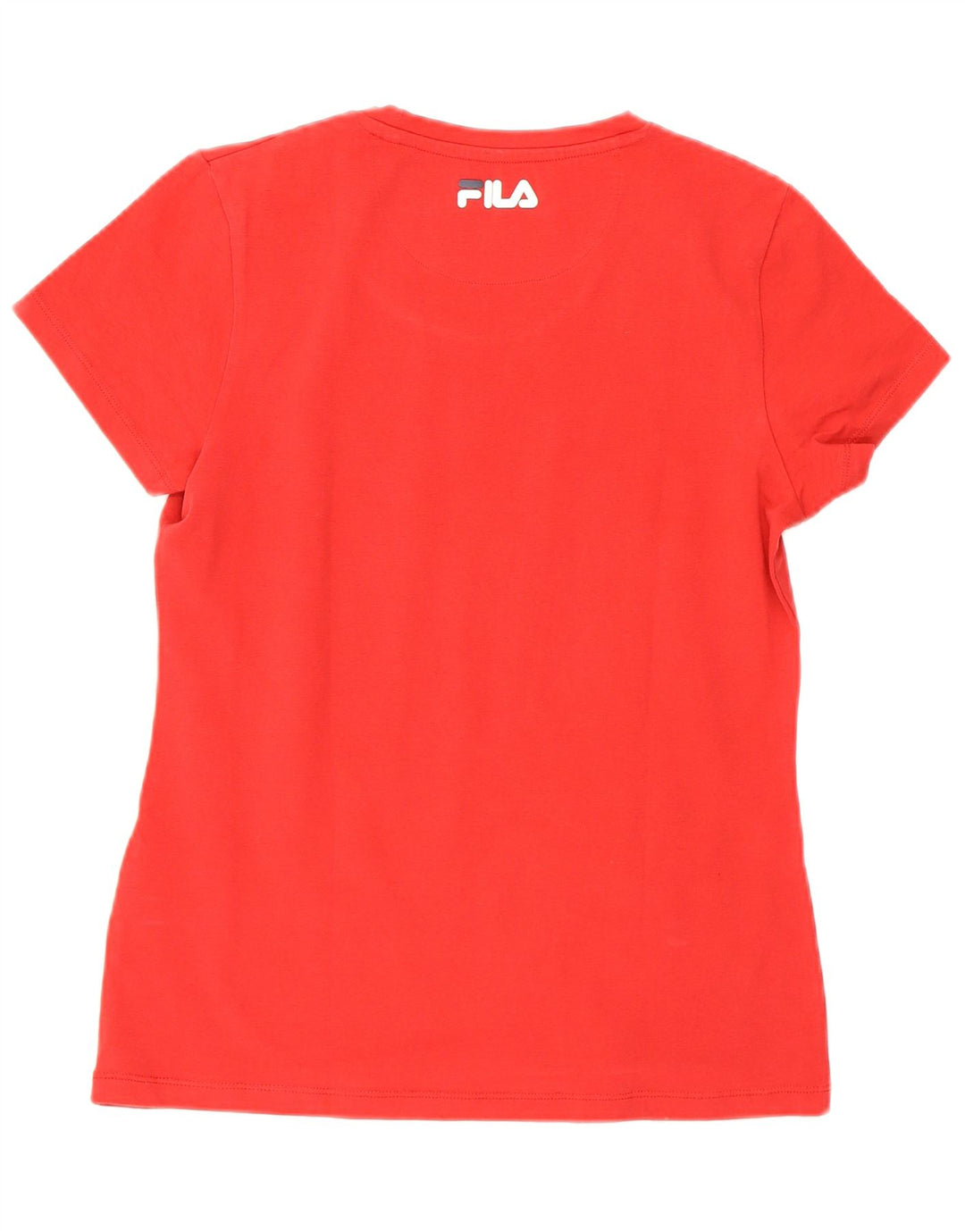 Fila Damen Grafik T-Shirt Top UK 12 Mittelrot