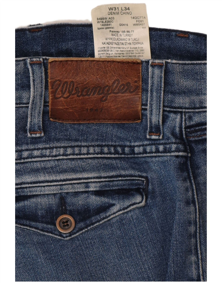 WRANGLER Herren Chino Slim Jeans W31 L34 Blaue Baumwolle