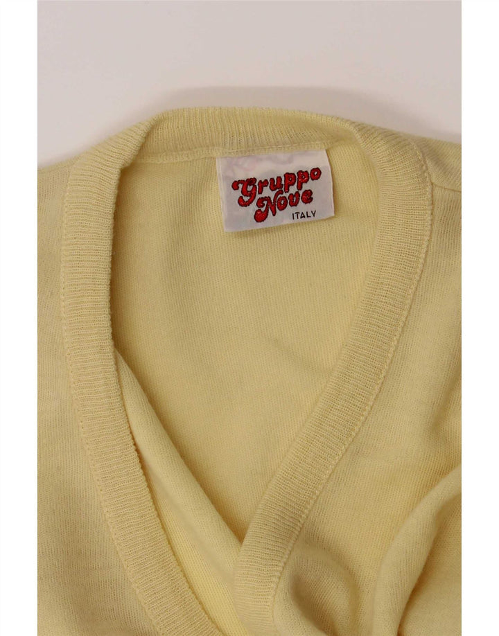 Vintage Herren Weste Tank Top IT 52 Groß Gelb